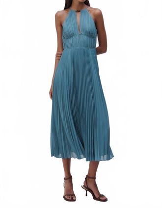 Jonathan Simkhai Carli Plisse Midi Dress In Celeste Blue