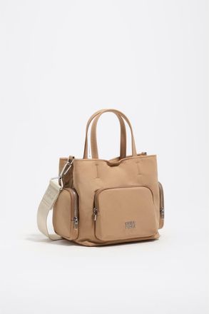 Bimba & Lola Mini Nylon Pocket Bag in Camel at Nordstrom