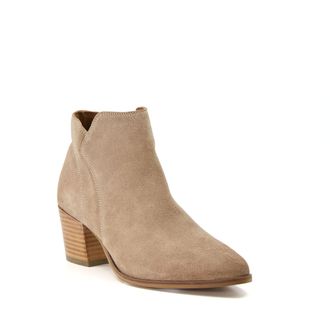Dune London Womens Ladies PARLOR Heeled Suede Ankle Boots - Sand - Size UK 6