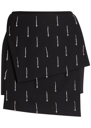 ARMARIUM Mina Crystal-embellished Wool Mini Skirt - Black - 38 (UK6 / XS)