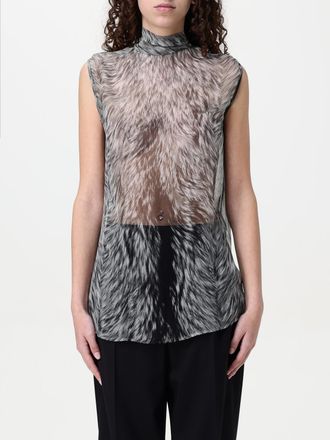 Dolce & Gabbana Womens Silk High Neck Sleeveless Top - Light Grey - Size EU 42 (Womens)