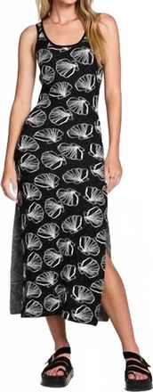 Saltwater Luxe Josseli Midi Dress In Black And White Shell Print