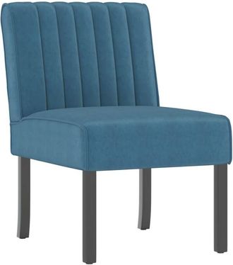 vidaXL Silla tapizada de terciopelo azul Vidaxl