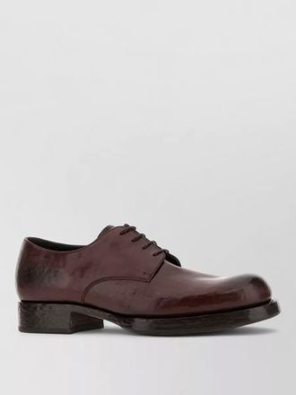 Prada leather lace up derby shoes round toe