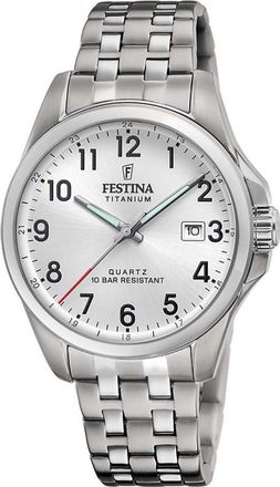 Festina F20696-1 Mens Titanium Watch - Silver - One Size