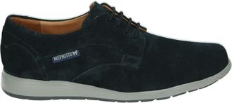 Mephisto Blauwe Casual Lage Schoenen - Heren - Veterschoenen - Blauw - 40 EU - Leer - Schoenen