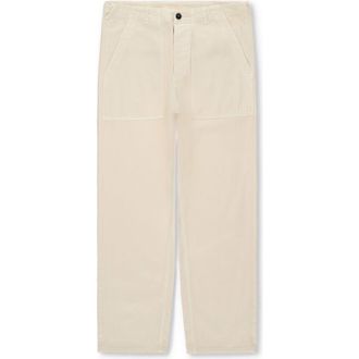 Fortela Newfatigue Herringbone Cotton Fatigue Trousers in Off White at Nordstrom, Size 36 Eu