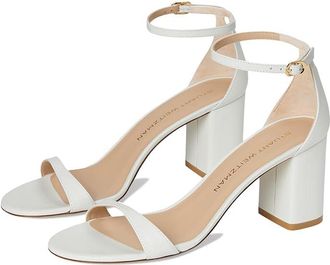 Stuart Weitzman Nudist Block 75 Womens Sandals White : 7 M, Leather