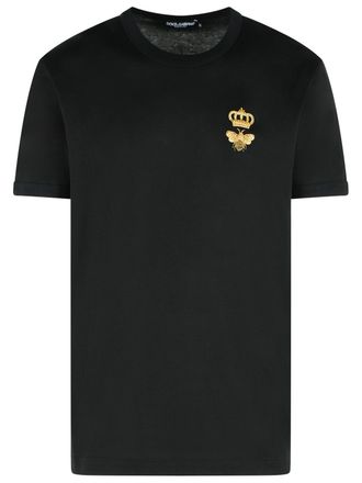 Dolce & Gabbana Schwarzes T-Shirt aus Viskosemischung