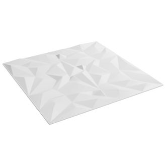 vidaXL Paneles De Pared 12 Pcs Blanco 50 X 50 Cm Espuma Xps Vidaxl