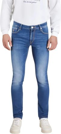 Hand Picked Denim broek met knoopsluiting - Heren - Skinny Jeans - Blauw - W38 - Denim - Jeans