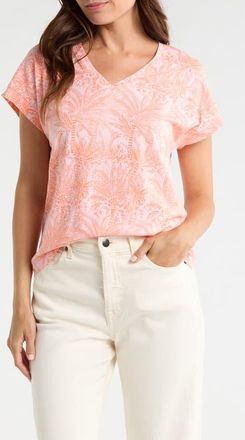 Tommy Bahama Kauai Palm Bay Print Cotton Blend T-Shirt in Crystal Rose at Nordstrom, Size X-Small