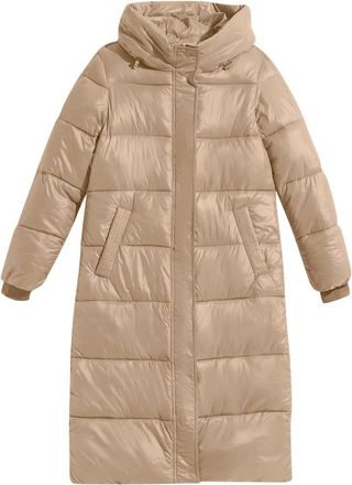 Generic Long Winter Coats for Women Outerwear for Women Womens Thickened Down Jacket Long Winter Coat Hooded Jacket Hooded Puffer Jacket Women (Khaki, XXXL)