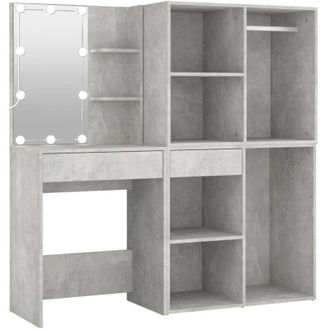 vidaXL Toeletta led con 2 Armadietti Legno Multistrato Grigio Cemento - Vidaxl