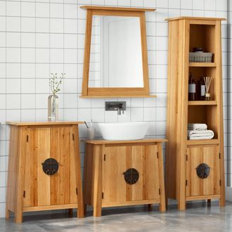 vidaXL Vidaxl - Conjunto De Muebles De Ba&ntilde;o 4 Piezas Madera Maciza De Pino