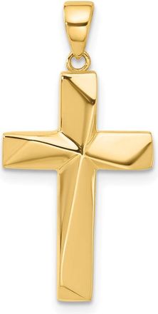 Diamond2Deal 14k Yellow Gold Polished Cross Pendant