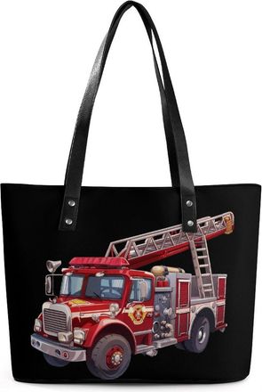 Generic Firetruck Tote Bags for Women Cute Shoulder Purses Handbags