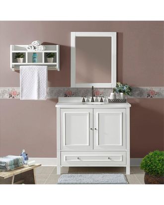 Alaterre Furniture Williamsburg 2Pc Wooden Bathroom Vanity Set
