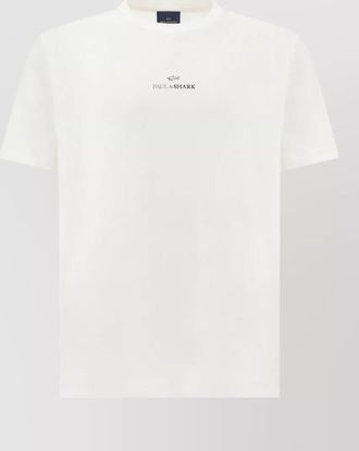 Paul & Shark logo print cotton jersey crew neck t shirt