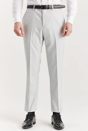 PAUL ANDREW Zilveren lichtgewicht zomerbruiloftsfeestbroek voor heren