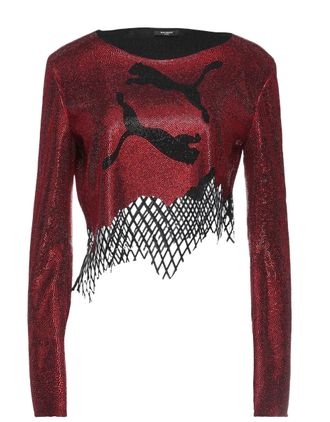 Balmain x Puma Red Crystal & Mesh Top Size S