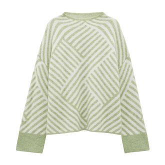 someday Ronde hals gebreid - Dames - Truien - Groen - Maat: S