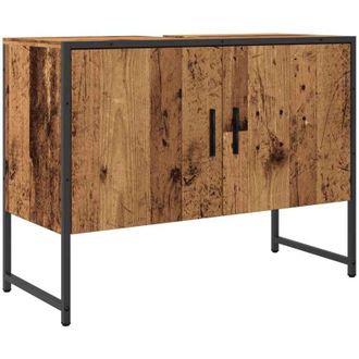 vidaXL Mueble de lavabo madera de ingeniería envejecida 80x33x60 cm Vidaxl