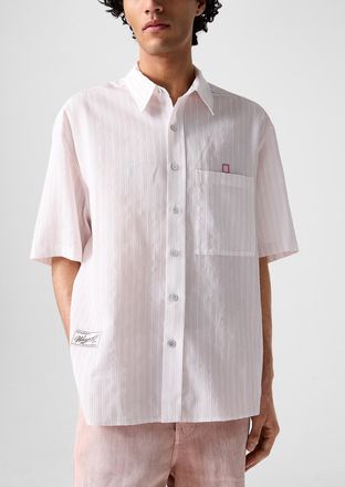 Wooyoungmi Mens Textured stripes loose shirt