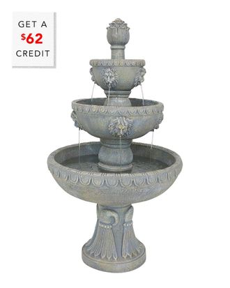 Sunnydaze SunnyDaze Four Tier Lion Head Outdoor Water Fountain with $62 Credit