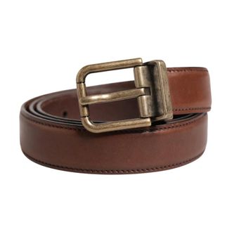 Dolce & Gabbana Belts, male, Brown, Size: ONE SIZE Classic Leather Metal Buckle Belt