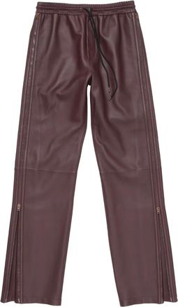 Acne Studios Pantaloni in pelle con coulisse - Rosso