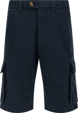 Brunello Cucinelli Cargo Bermuda Shorts - Heren - Korte Broeken - Blauw - 4XL - Katoen - Korte Broeken