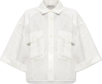 Anine Bing Edith Shirt - Dames - Overhemden - Wit - M - Linnen - Overhemden