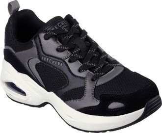 Skechers Womens W Duraleather And Suede Overlay Low Top Trainers in Black - Size UK 2.5