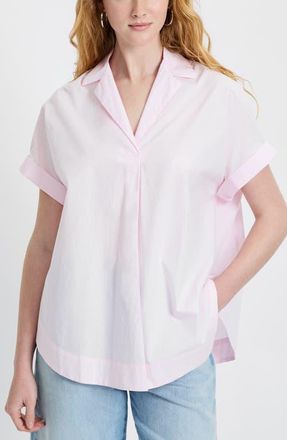 French Connection Cotton Poplin Popover Top in Pink Icing at Nordstrom, Size Small