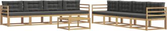 vidaXL Conjunto De Sof&aacute;s De Exterior 9 Uds. Blanco Y Antracita Vidaxl
