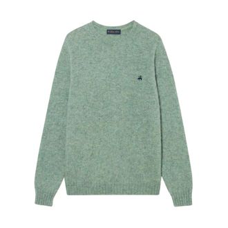 Brooks Brothers Truien & Vesten, Heren, Groen, M, Wol, Shetland Wol Trui met Logo