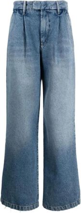 ARMARIUM Wide Leg Geplooide Denim Broek - Dames - Loose Fit Jeans - Blauw - XS - Denim - Jeans