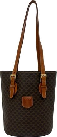 Celine Brown Leather Pvc Shoulder Bag Tote Bag (Pre-Owned)