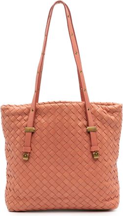 Bottega Veneta Pre-owned Womens Woven Leather Tote Adjustable - Coral - One Size
