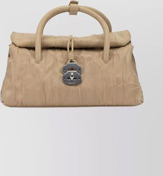 Zanellato pleated design hand bag studs