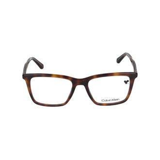 Calvin Klein Glasses, male, Brown, Size: 53 MM Squared Eyeglasses