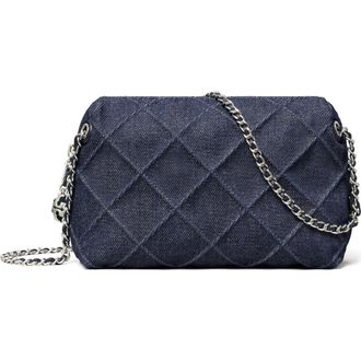 Tory Burch Fleming Denim Soft Crossbody Bag in Blue at Nordstrom