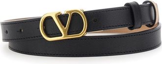 Valentino Garavani Black VLogo Signature Reversible Belt