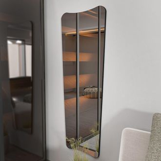 Dmora Espejo Cerano, Rectangular, Montaje En Pared, Estructura Transparente, 55x150h Cm Negro
