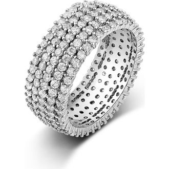 SHYMI Pav&eacute; Cigar Band Ring in Silver at Nordstrom, Size 9