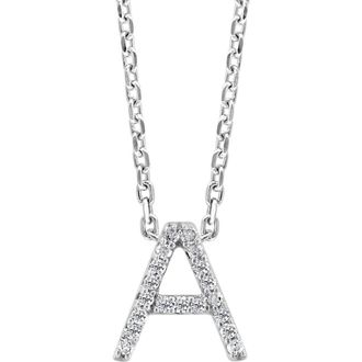 Effy Sterling Silver Pav&eacute; Diamond Initial Pendant Necklace - 0.14 ctw. in White-A at Nordstrom Rack
