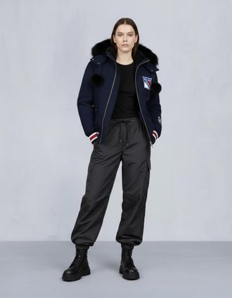 Moose Knuckles Womens Nhl X Moose Knuckles Rangers Bomber Jacket