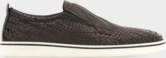 Ferragamo Men & apos;s Alfie Braided Leather Slip-On Shoes