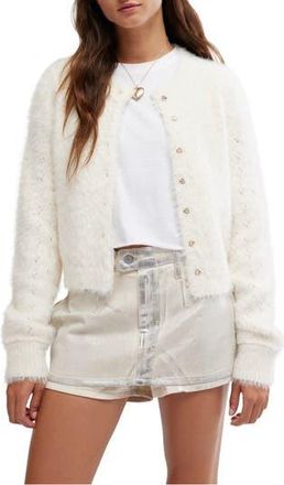 Free People Celeste Open Stitch Cardigan in Ivory at Nordstrom Rack, Size Small
